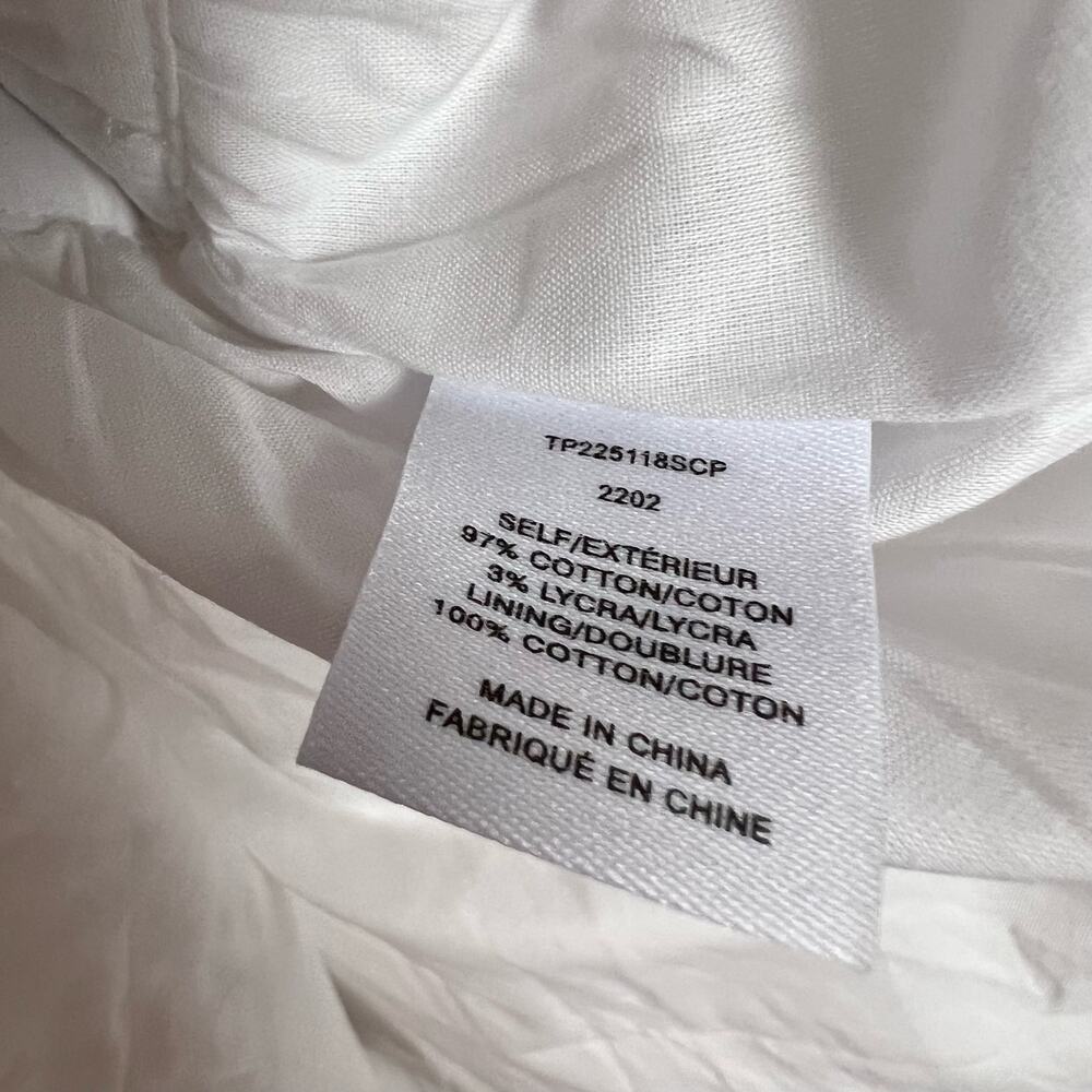 Derek Lam 10 Crosby Greta Ruffle Sleeve V-Neck White Poplin Midi Dress Sz 6 New - Picture 10 of 10